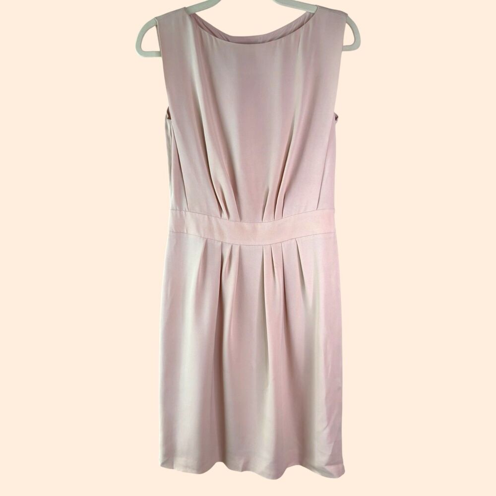Salvatore Ferragamo Pink Pleated Sheath Dress